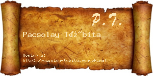Pacsolay Tábita névjegykártya